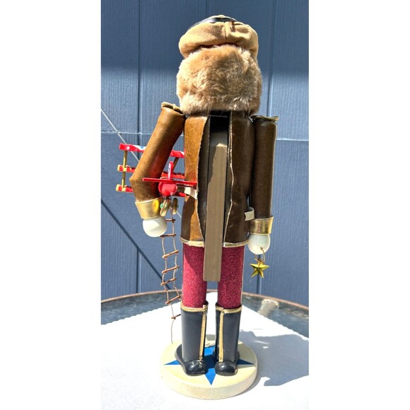 Vintage Bombay Company Aviator Nutcracker Pilot with Model Plane 18" 1990s w Box - Picture 6 of 16